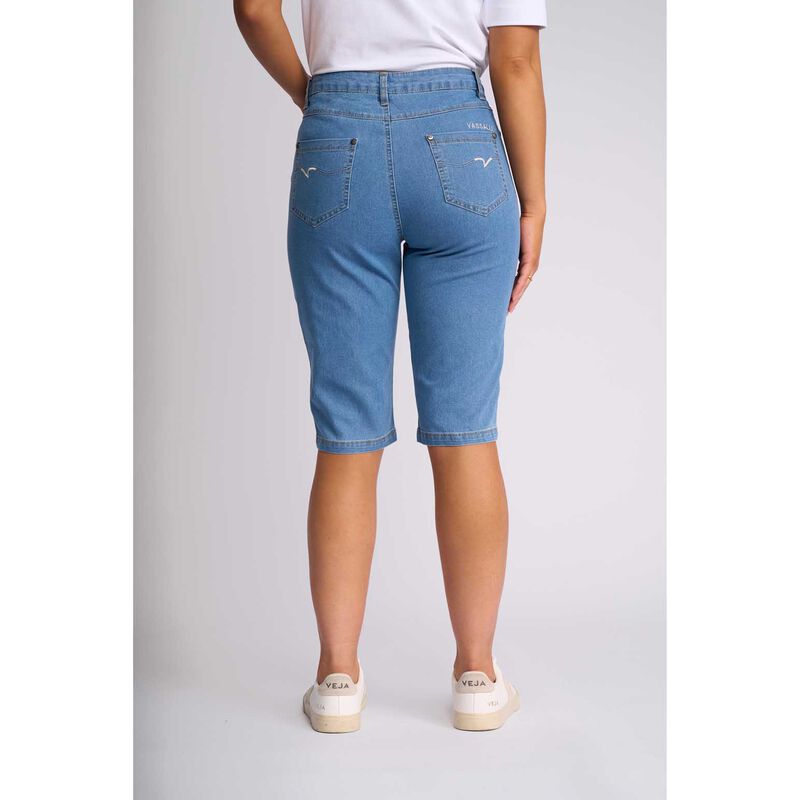 Vassalli Slim Leg Contrast Stitch Denim Short image number 5